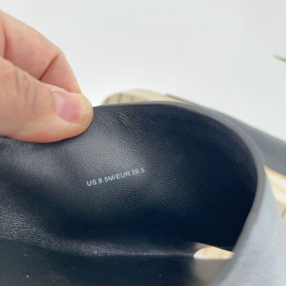 Vince Sarria Sandals Women's Size 9.5 Black Leather Platform Slide Comfy Wedge - Picture 16 of 16